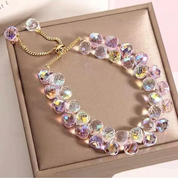Pink Swarovski Beaded Bracelet - Picture 1 of 8